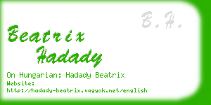 beatrix hadady business card